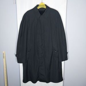 Vintage 1970s Plymouth of Boston Black Trench Coat 38 Zip-Out Liner Durepel